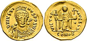 (D)   Iustinus I. (518-527).  Solidus (4,09 ... 