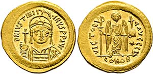 (D)   Iustinianus I. (527-565).  Solidus ... 
