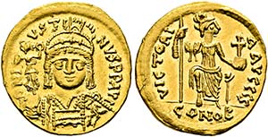 (D)   Iustinus II. (565-578).  Solidus (4,48 ... 