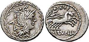 (D)   M. Lucilius Rufus.  Denarius (3,86 g), ... 