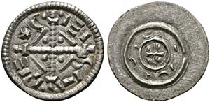 Geza II. 1141-1162 - Denar (0,32g) Av.: GEI ... 