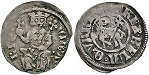 Bela IV. 1235-1270 - Denar (0,8g) Av. REX ... 