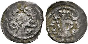 Bela IV. 1235-1270 - Denar (0,17g) Av. ... 