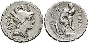 C. Poblicius Q.f. - Denarius (Serratus) ... 