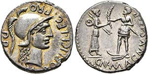 Cn. Pompeius Magnus Iunior - Denarius (3,91 ... 