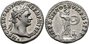 Domitianus (81-96) - als Augustus. Denarius ... 