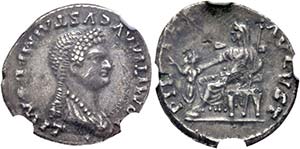 Domitia (81-83/96) - Denarius (subaerat, ... 