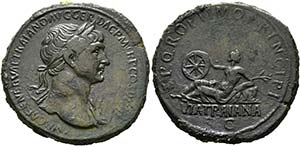 Traianus (98-117) - Sestertius (27,28 g), ... 