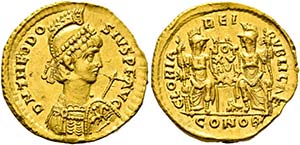 Theodosius II. (402-450) - Solidus (4,45 g), ... 