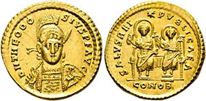 Theodosius II. (402-450) - Solidus (4,48 g), ... 