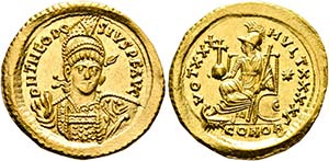 Theodosius II. (402-450) - Solidus (4,45 g), ... 