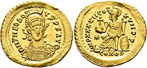 Theodosius II. (402-450) - Solidus (4,36 g), ... 