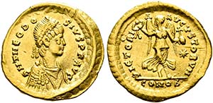 Theodosius II. (402-450) - Tremissis (1,49 ... 