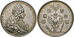 Karl VI. 1711-1740 - AR-Medaille (42,52g), ... 