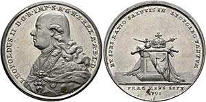 Leopold II. 1790-1792 - Zinnmedaille (mit ... 