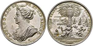 Anna 1702-1714 - AR-Medaille (26,83g), ... 