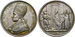Leo XII. 1823-1829 - AR-Medaille (33,66g), ... 