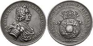 August II. Mocny 1697-1733 - AR-Medaille ... 
