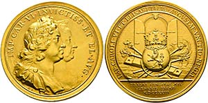 Karl VI. 1711-1740 - AU-Medaille (34,65g), ... 