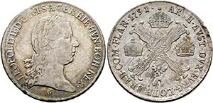 Leopold II. 1790-1792 - 1/2 Kronentaler 1791 ... 