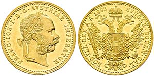Franz Joseph 1848-1916 - Dukat 1882 Wien ... 