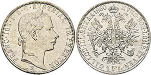 Franz Joseph 1848-1916 - Gulden 1860 E ... 