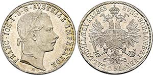Franz Joseph 1848-1916 - Gulden 1865 A Wien ... 