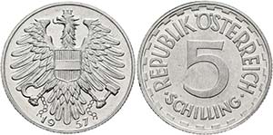 2. Republik seit 1945 - 5 Schilling 1957 ... 