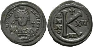 Iustinianus I. (527-565) - Halbfollis (20 ... 