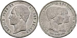 Leopold I. 1831-1865 - 5 Francs 1853 auf die ... 