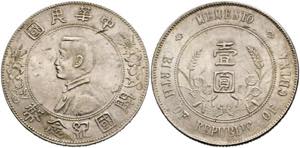 CHINA - Dollar o. J. (1927) winz. Kratzer  ... 