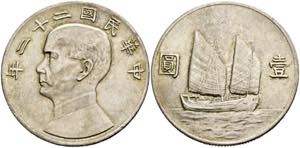 CHINA - Dollar Jahr 23 (1934) kl. Kratzer  ... 