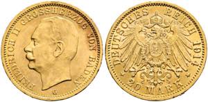 Friedrich II. 1907-1918 - 20 Mark (7,97g) ... 