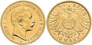 Wilhelm II. 1888-1918 - 10 Mark (3,97g) 1905 ... 