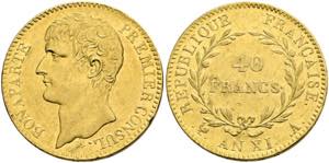 Napoleon I. als Konsul - 40 Francs (12,89g) ... 