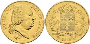Ludwig XVIII. 1814-1824 - 40 Francs (12,87g) ... 