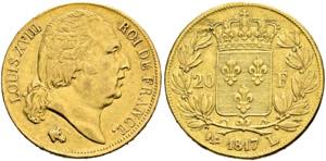Ludwig XVIII. 1814-1824 - 20 Francs 1817 L ... 