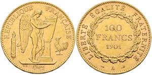 FRANKREICH - 100 Francs 1901 A Paris (29 g ... 
