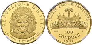 HAITI - 100 Gourdes 1971, Indianer (17,78 g ... 