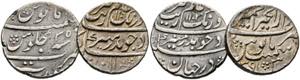 Aurangzeb Alamgir 1658-1707 - Lot 2 Stück; ... 