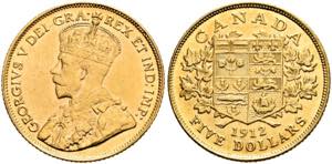 George V. 1910-1936 - 5 Dollars (8,44g) 1912 ... 