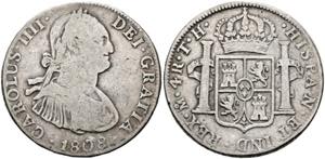Karl IV. 1788-1808 - 4 Reales 1808 TH Mexico ... 