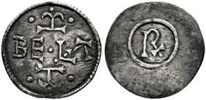 Bela III. 1172-1196 - Denar (0,19g) o. J.  ... 