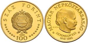 UNGARN - 100 Forint (8,42g) 1968 (900f). ... 