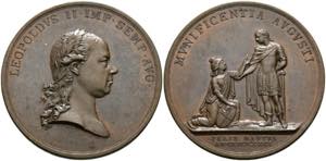 Leopold II. 1790-1792 - AE-MEdaille (45mm) ... 