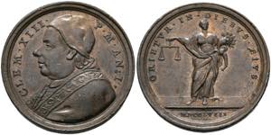 Clemens XIII. 1758-1769 - AE-Medaille (31mm) ... 