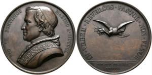 Pius IX. 1846-1878 - AE-Medaille (60mm) 1850 ... 