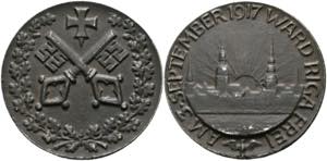 Riga - Fe-Medaille (45mm) 1917 auf die ... 