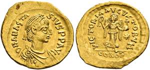 BYZANZ - Anastasius I. (491-518) - Tremissis ... 