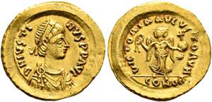 BYZANZ - Iustinus I. (518-527) - Tremissis ... 